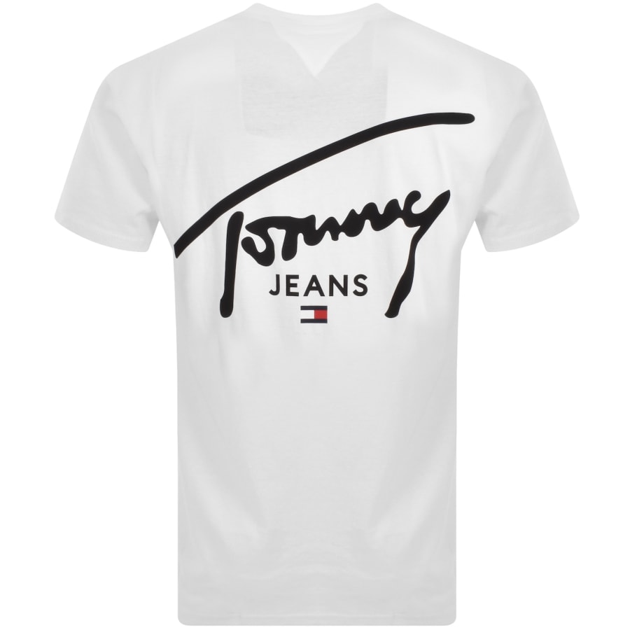 Tommy Jeans Signature Print T Shirt White Mainline Menswear